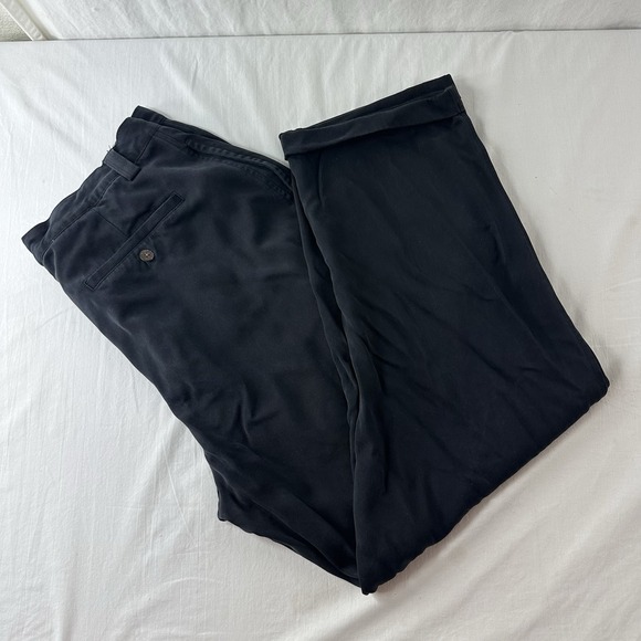 Tommy Bahama 100% SILK BLACK Dress PANTS - Size‎ 38 Cuffed Hem Pockets Pleated